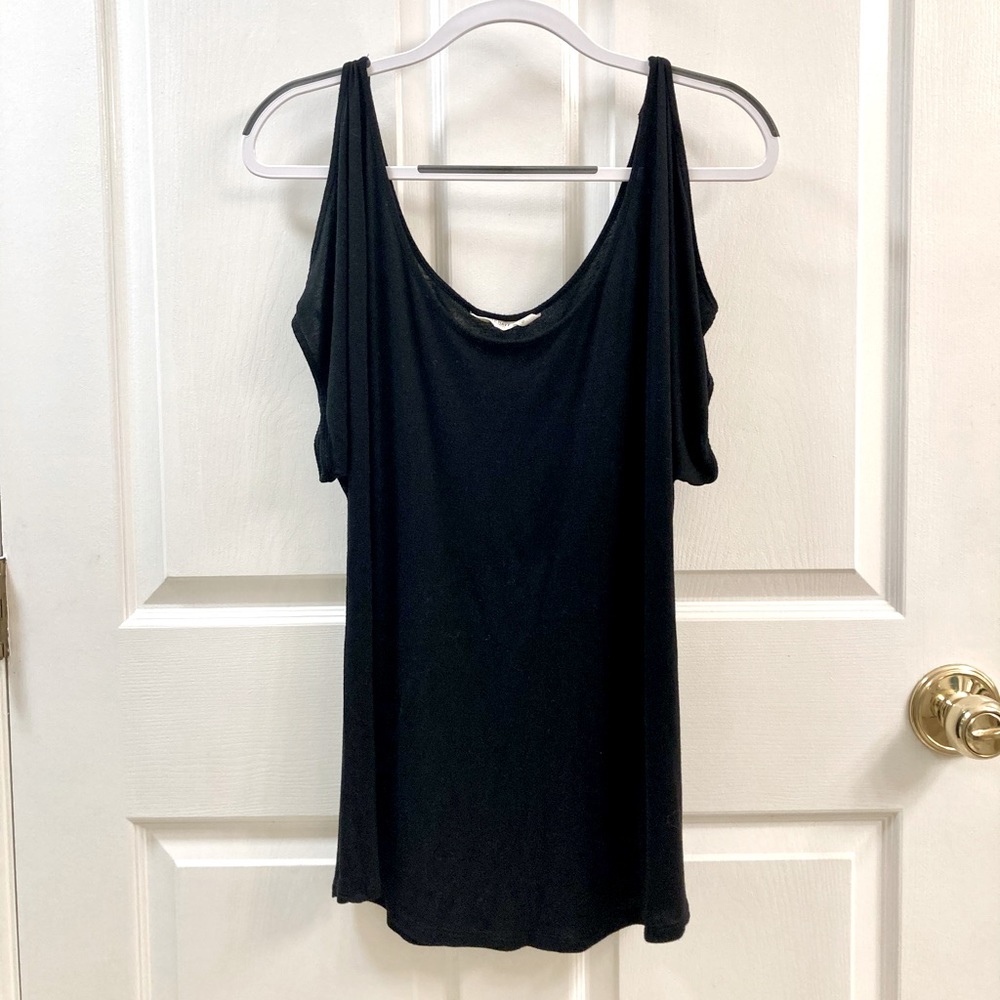 Old Navy Black Cold Shoulder Top